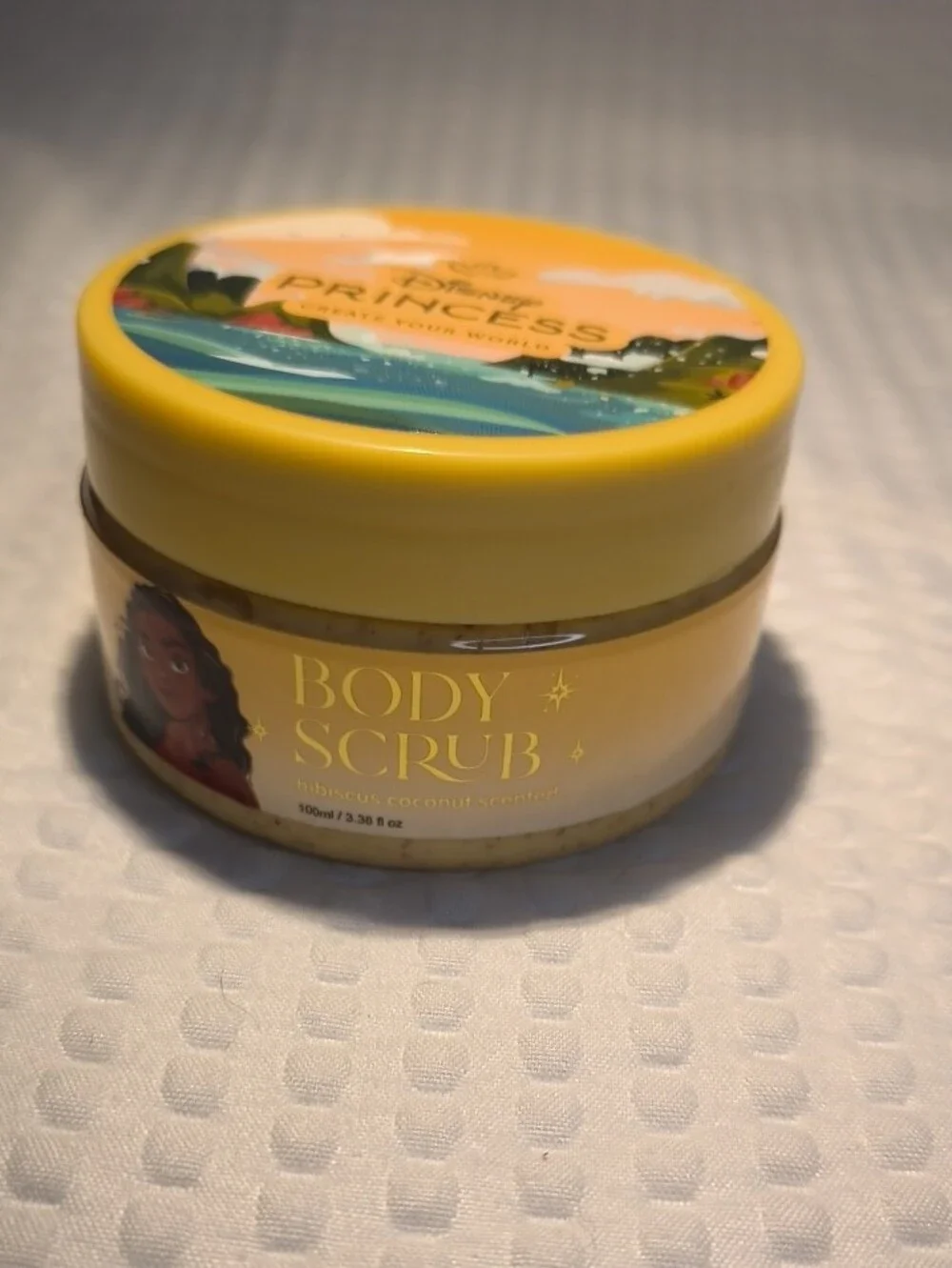 Disney Princess Yellow Hibiscus Coconut Body Scrub Jar